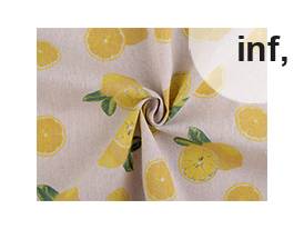 Tela de algodón/imitación de lino, gruesa, limones