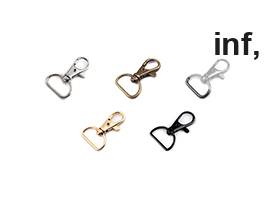 Mosquetón giratorio metálico, compatible con correas de 18 mm