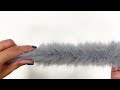 Adorno de pelo sintético redondeado para ropa, ancho 5 cm